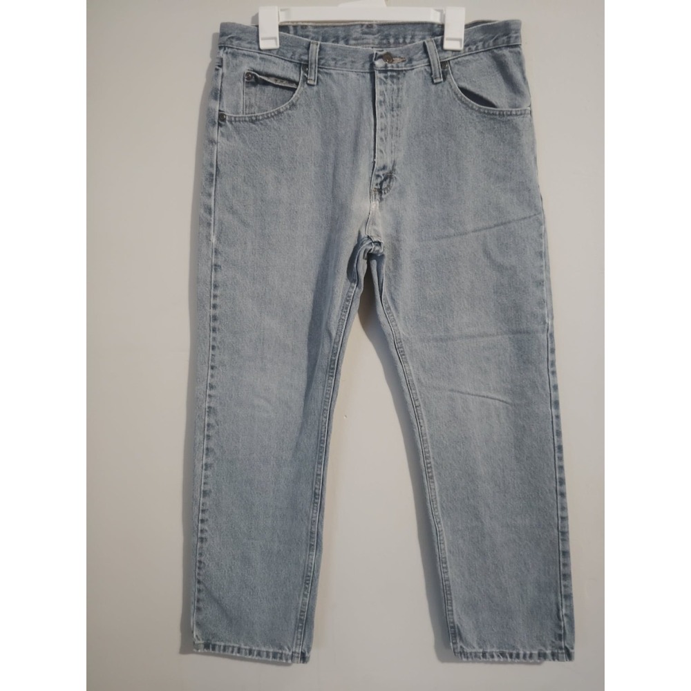 Wrangler Jeans Mens 35X30 Blue Denim Relaxed Fit Cowboy Chore Workwear Rodeo